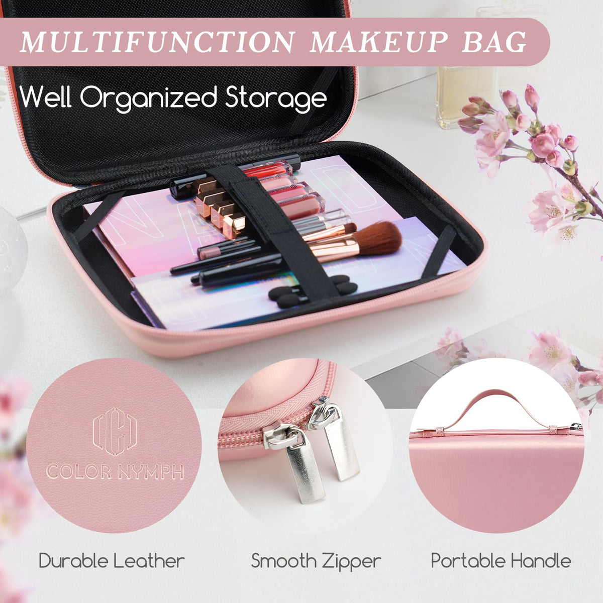 Color Nymph reusable pink handbag for storage and travel convenience