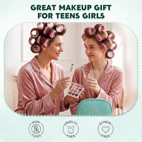 Color Nymph teen using makeup demonstrating beginner-friendly, confidence-building use