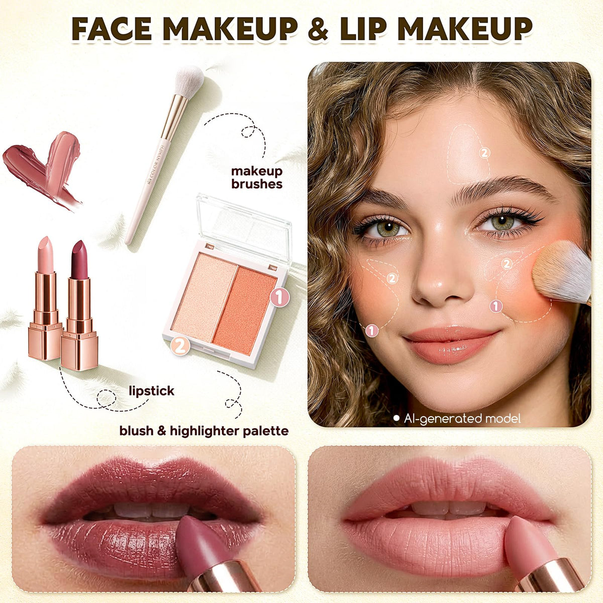 Color Nymph brushes and tools laid out for easy application