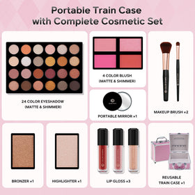 Color Nymph small train case closed emphasizing portability and secure closure