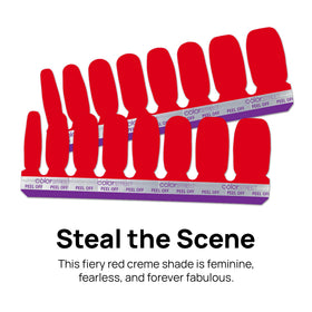 Color Street hand peeling a strip to apply demonstrating quick peel-and-apply benefit