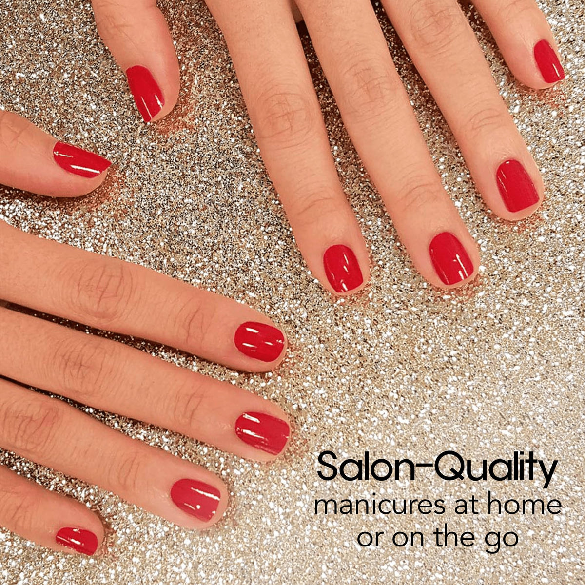 Color Street nail strips spread to show 16 double-ended pieces, easy-fitting options