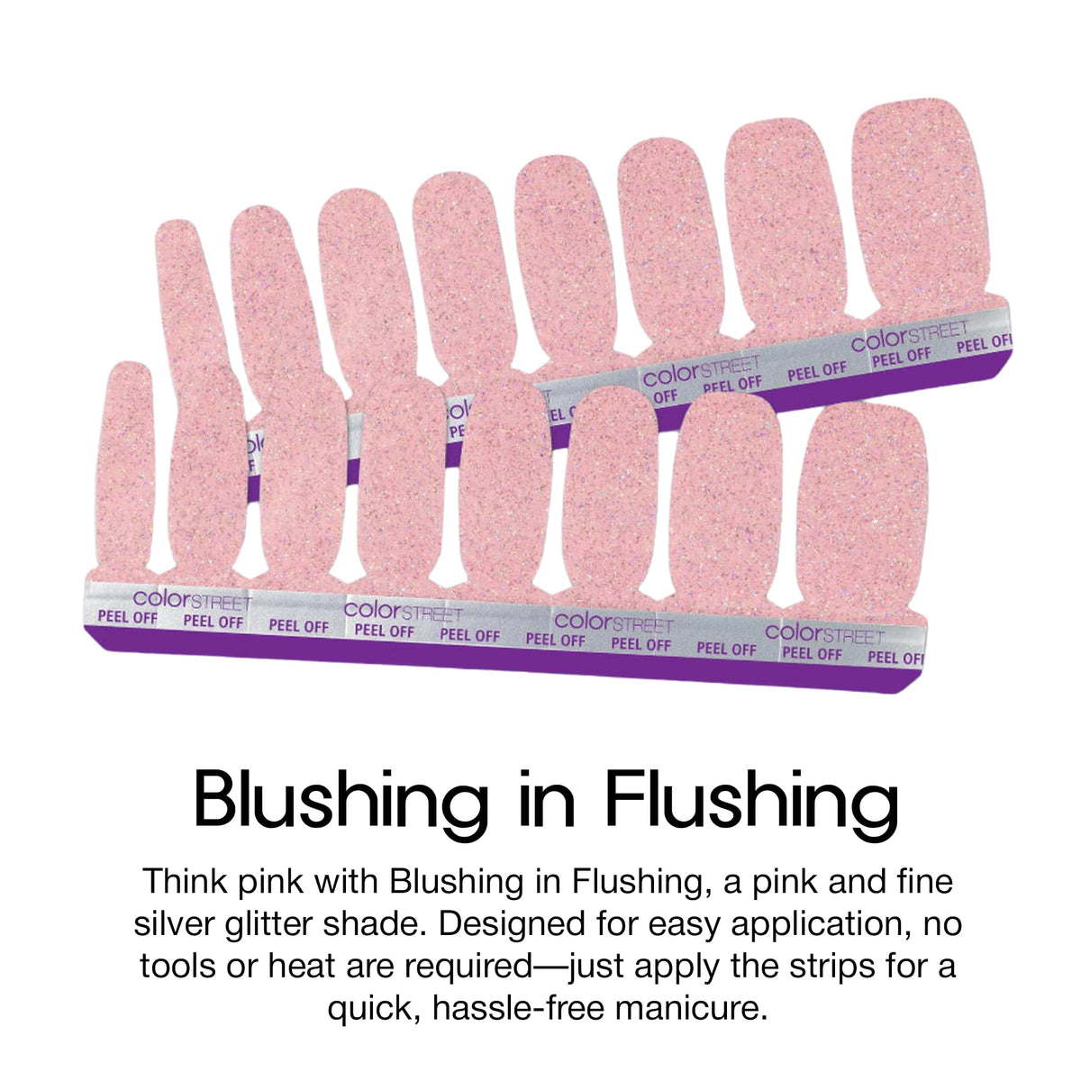 Color Street nail strips applied on hands demonstrating quick application and long-lasting wear