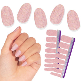 Color Street front packaging showing pink and silver glitter design for instant salon look