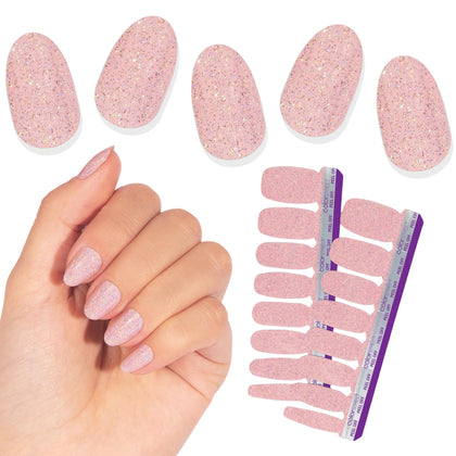 Color Street front packaging showing pink and silver glitter design for instant salon look