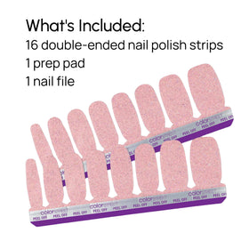 Color Street manicure on hands at an event showcasing sparkly pink nails that elevate outfits