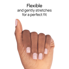 Color Street strip next to a fingernail for size comparison to choose proper fit
