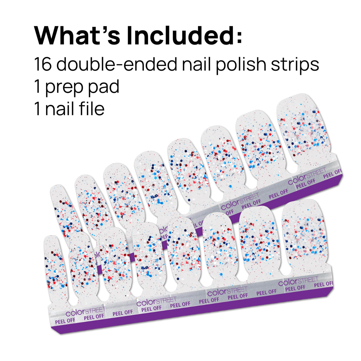Color Street prep pad, file, and strips ready for quick, mess-free manicure