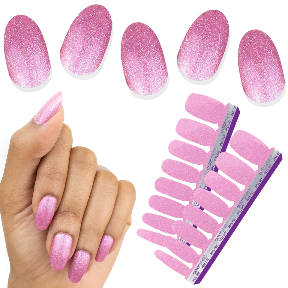 Color Street front packaging showing bubblegum pink strips and brand logo for quick selection