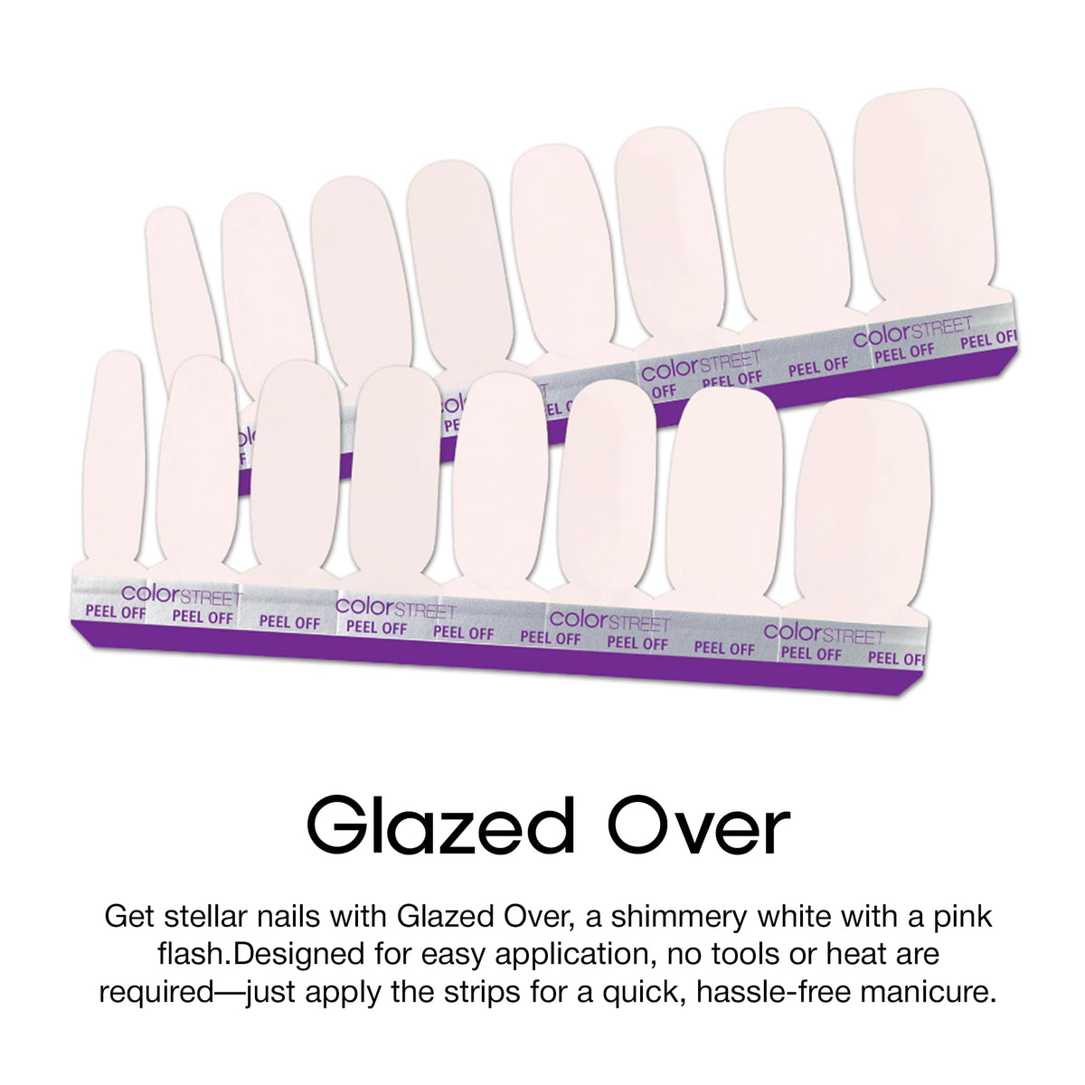 Color Street application on nails demonstrating simple peel-and-stick for quick salon results