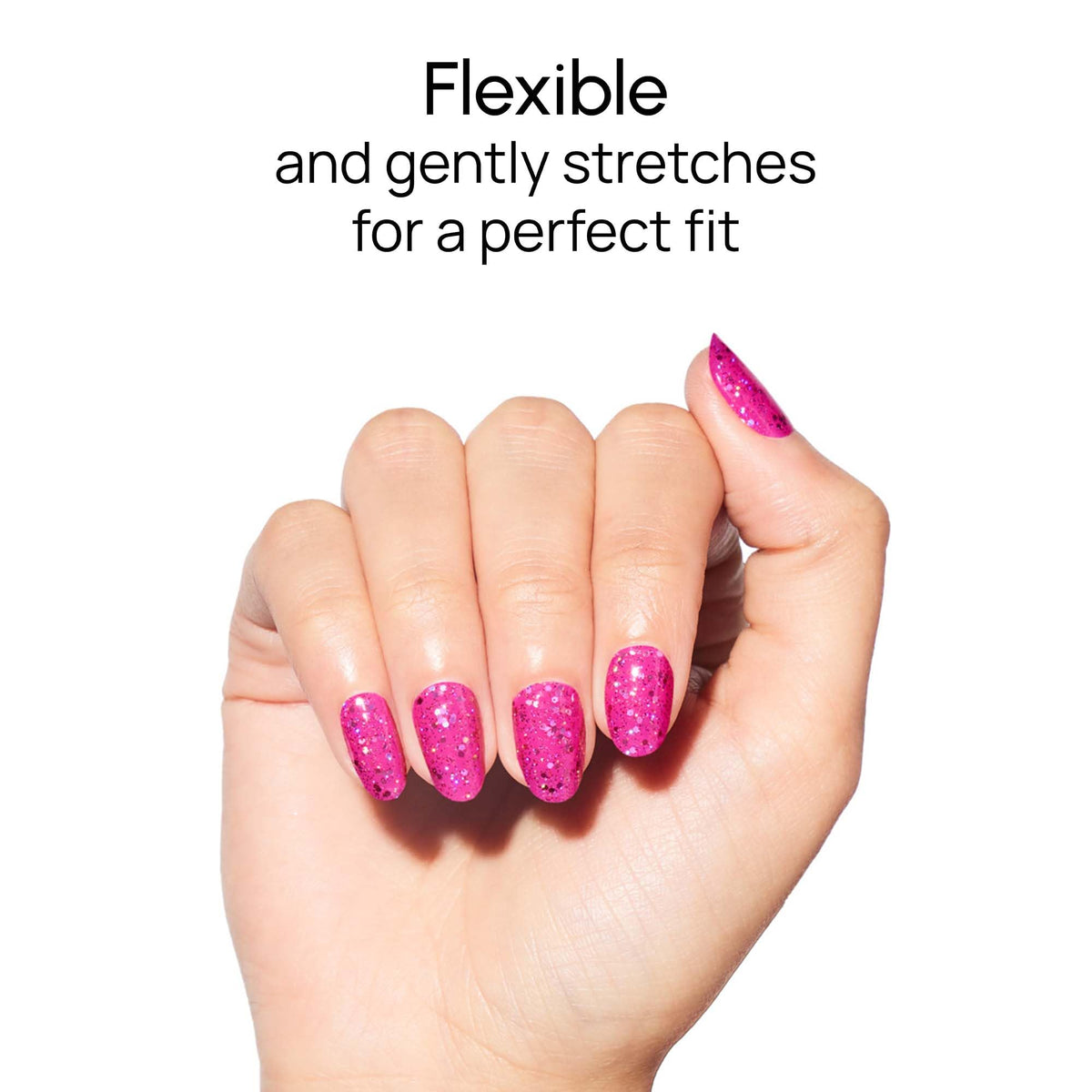 Strip laid beside ruler for scale with Color Street showing fit-options benefit