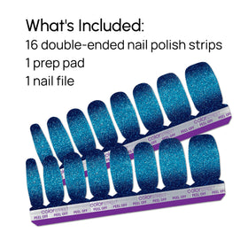Color Street lifestyle evening look showcasing bold glitter nails for events
