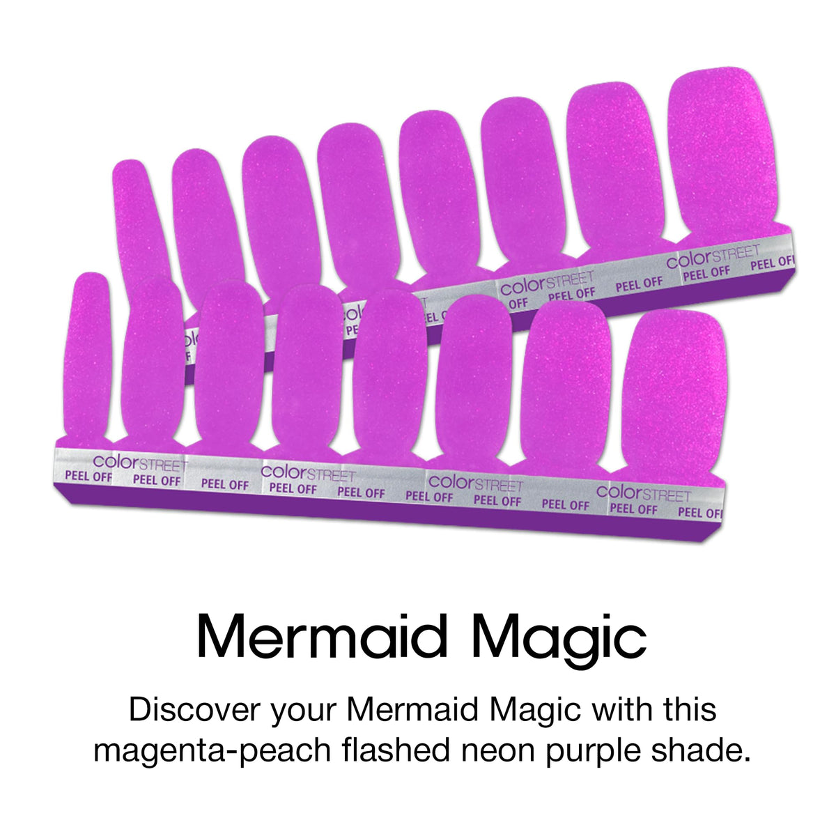 Color Street on hand full manicure showing bold gradient and long-lasting shine