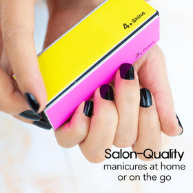 Close-up of Color Street strip texture highlighting smooth black creme finish for flawless shine