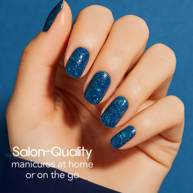 Color Street Oceans Apart strips lined up to show double-ended sizes and easy fit