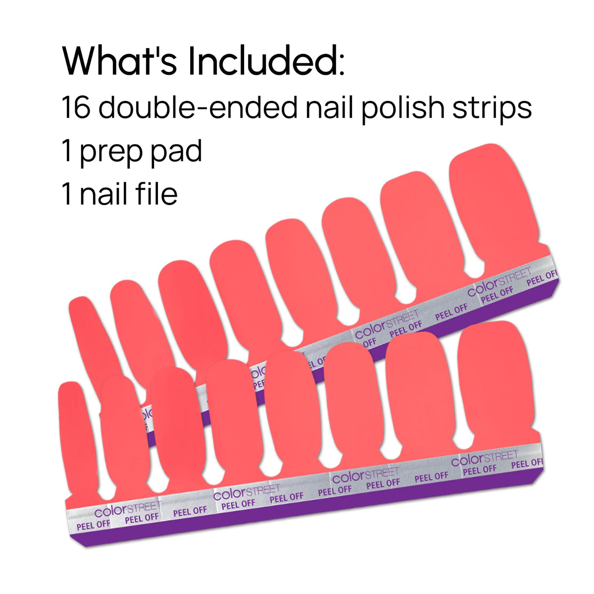 Color Street strips next to coin scale showing size variety for proper nail fit benefit