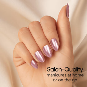 Color Street close-up of shimmery rose gold texture highlighting sparkle