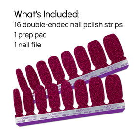 Color Street Rio Red glitter detail reflecting light for salon-quality shine