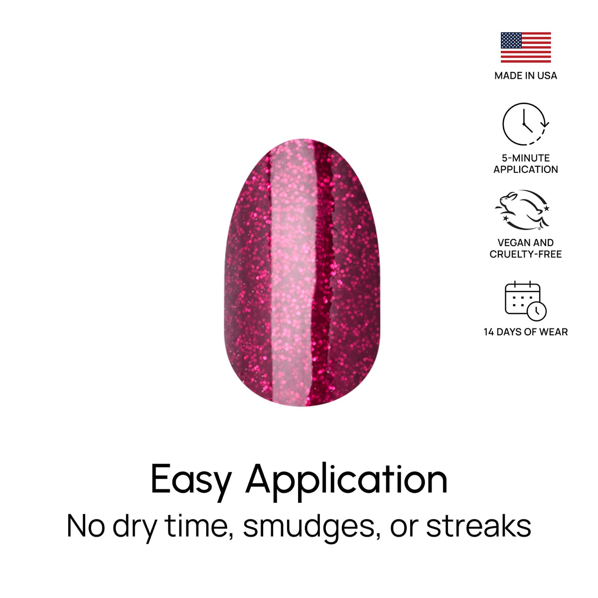 Color Street product label and 16 double-ended strips showing included contents