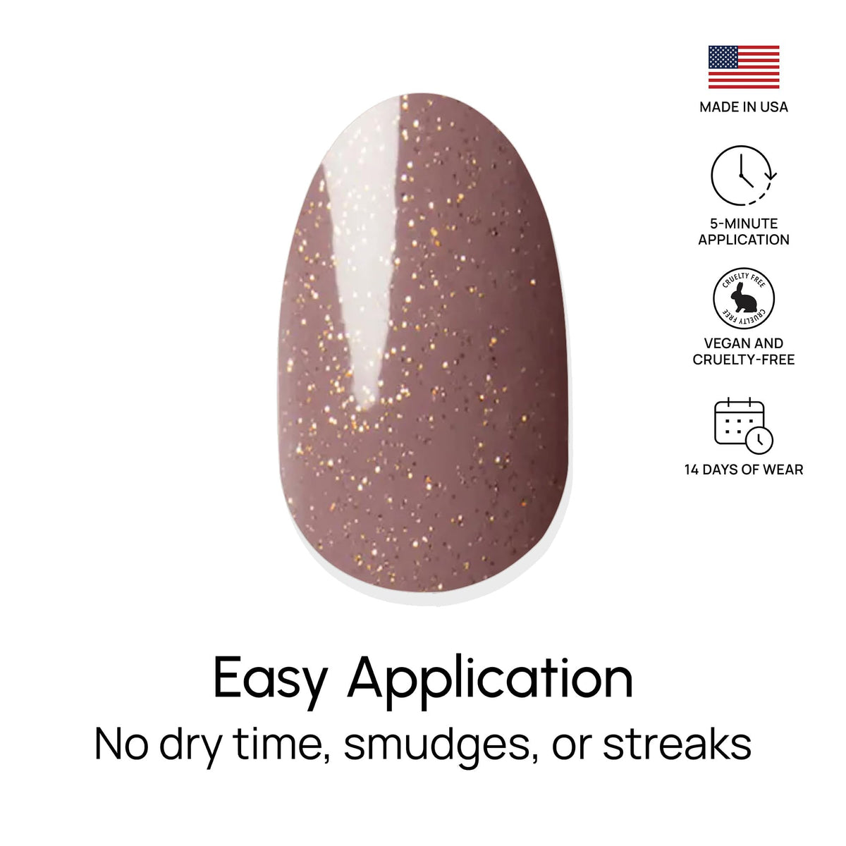 Color Street in-hand application step demonstrating easy peel-and-apply