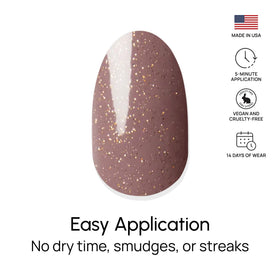 Color Street in-hand application step demonstrating easy peel-and-apply