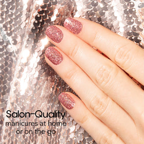 Color Street application on nail demonstrating easy peel-and-stick benefit