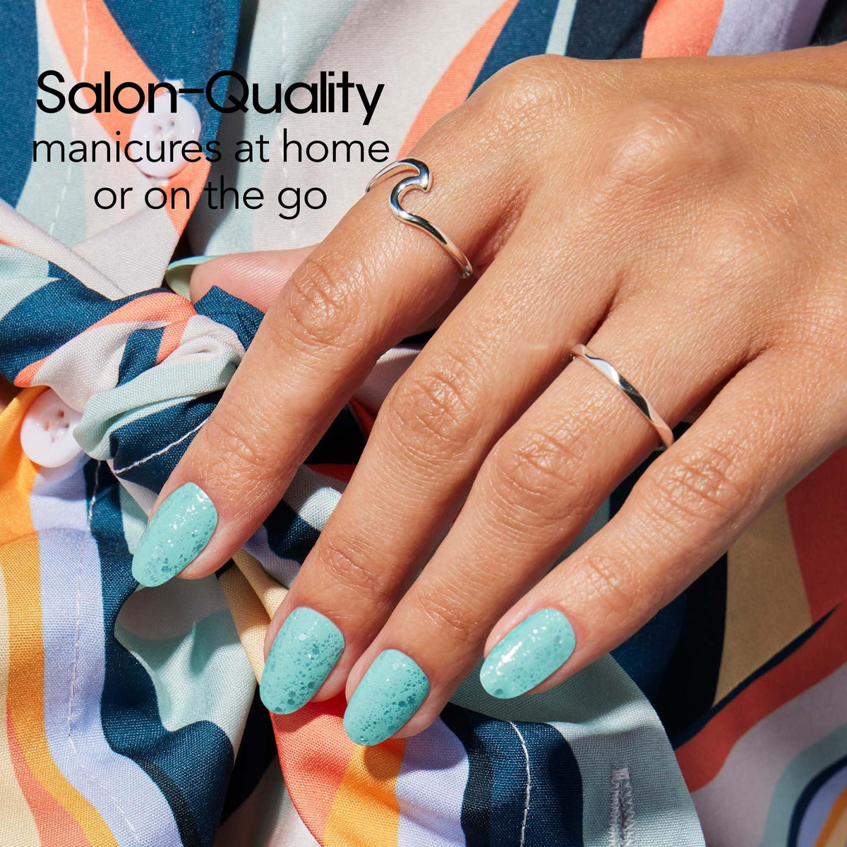 Color Street application in hand demonstrating quick peel-and-apply convenience