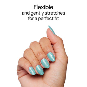Color Street strips on fingers showing fit and natural look for versatile sizing