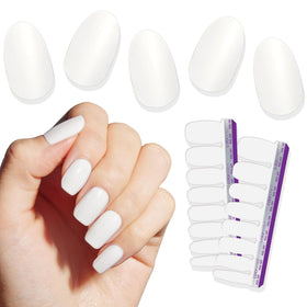 Color Street front packaging showing pure white creme strips and benefit of quick application