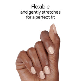 Color Street nails on hand in Toffee Nut shade demonstrating timeless elegant look
