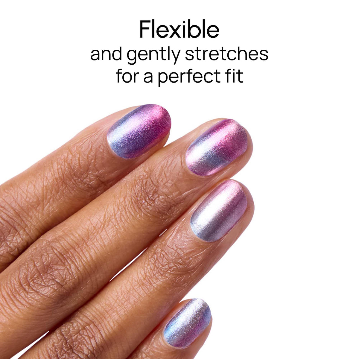 Color Street worn on fingers in lifestyle scene showing tranquil gradient effect