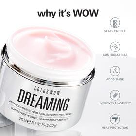 COLOR WOW applied on wet hair highlighting quick absorption benefit