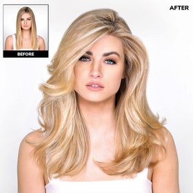 COLOR WOW blow-dry activation in salon demonstrating heat-activated bonding