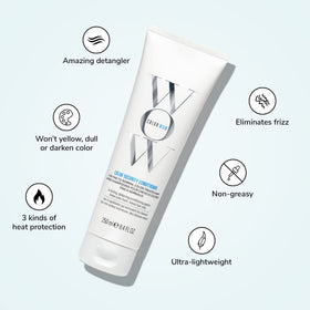COLOR WOW conditioner texture on hand showing lightweight slip and hydration