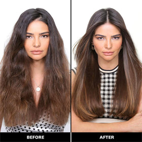 COLOR WOW Dream Coat spray misting onto hair for instant humidity protection