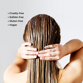COLOR WOW conditioner texture closeup pouring to show creamy hydration