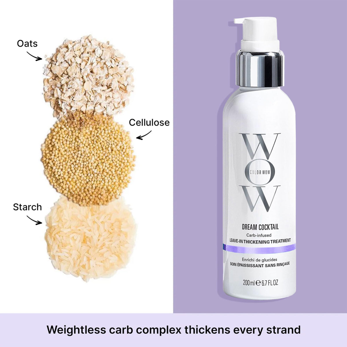 COLOR WOW close-up of pumped texture highlighting lightweight formula