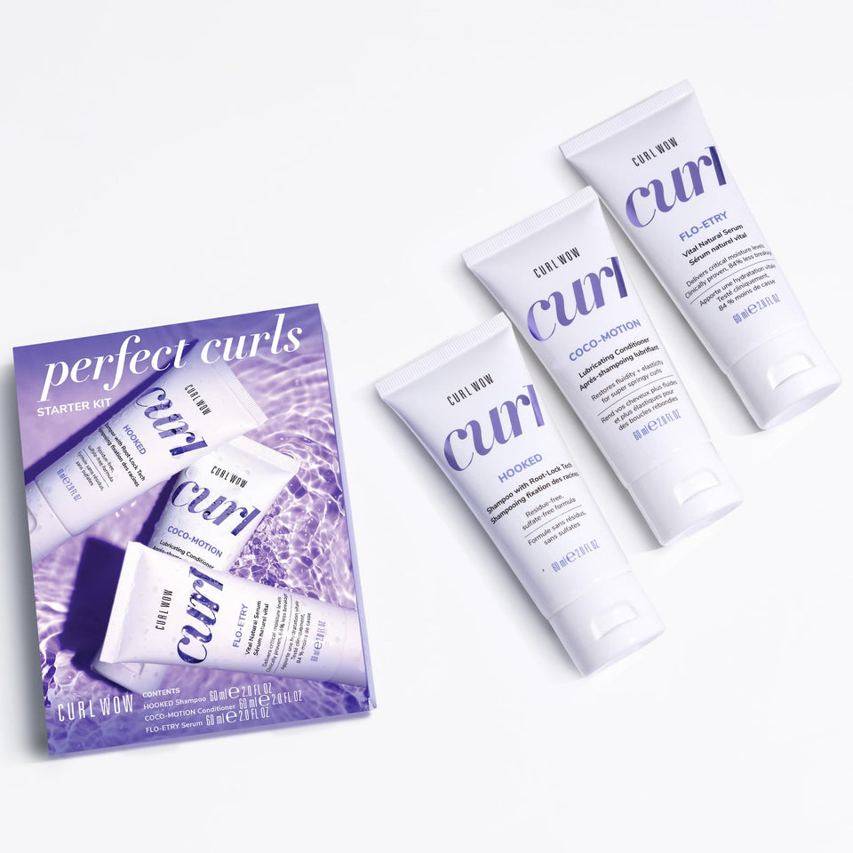 COLOR WOW starter set front packaging showing trio for travel-ready curls