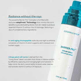 Colorescience texture close-up of serum droplets, shows lightweight non-greasy absorbency benefit