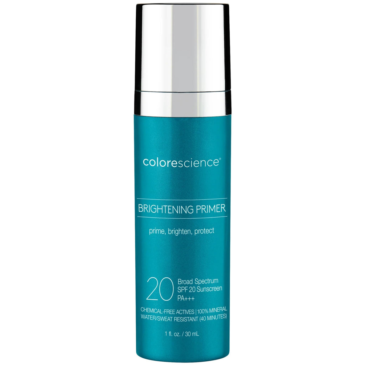 Colorescience primer front packaging showing tube and SPF benefit