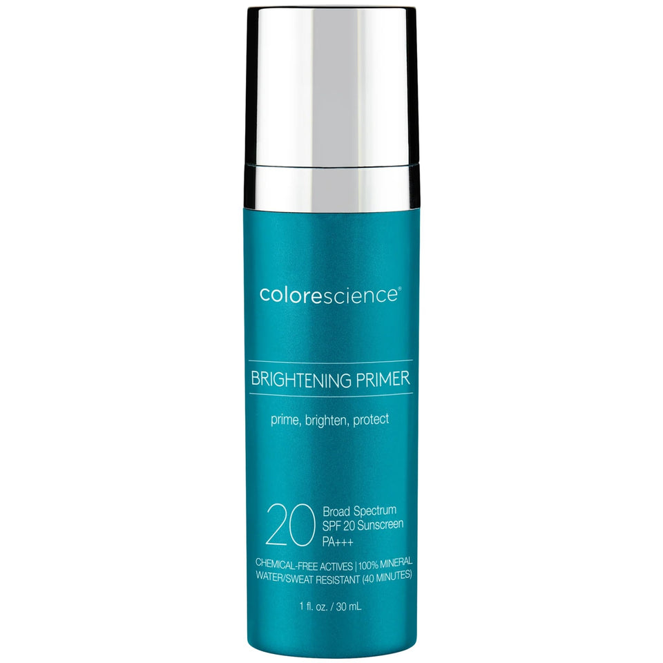 Colorescience primer front packaging showing tube and SPF benefit