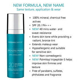 Colorescience bronzing primer texture close-up highlighting smooth blendable finish