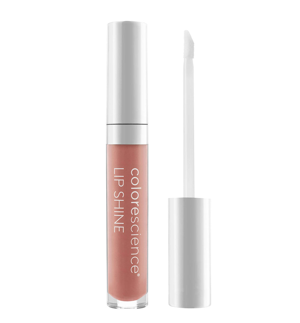 Colorescience front packaging showing champagne lip shine and SPF protection benefit