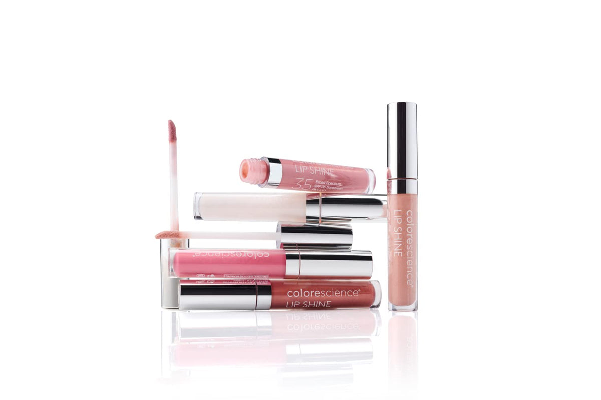 Colorescience texture close-up highlighting glossy finish and hydrating ingredients benefit