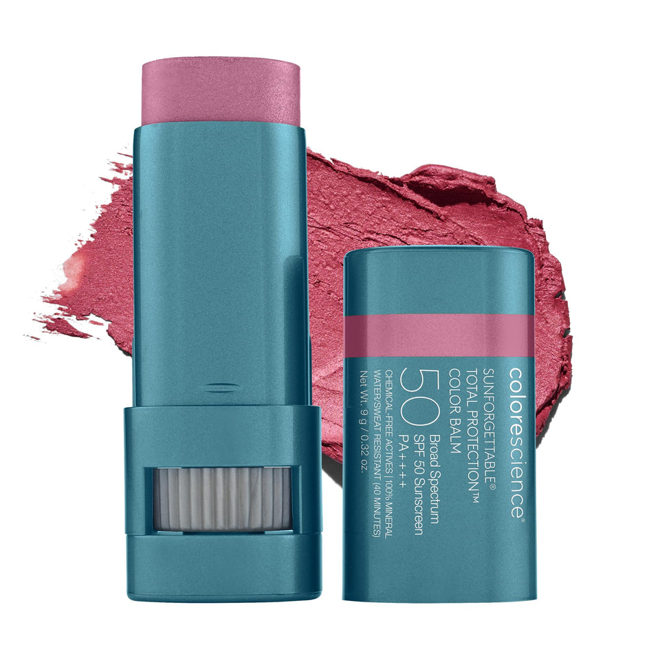 Colorescience Violet Haze stick front view showing compact portable protection