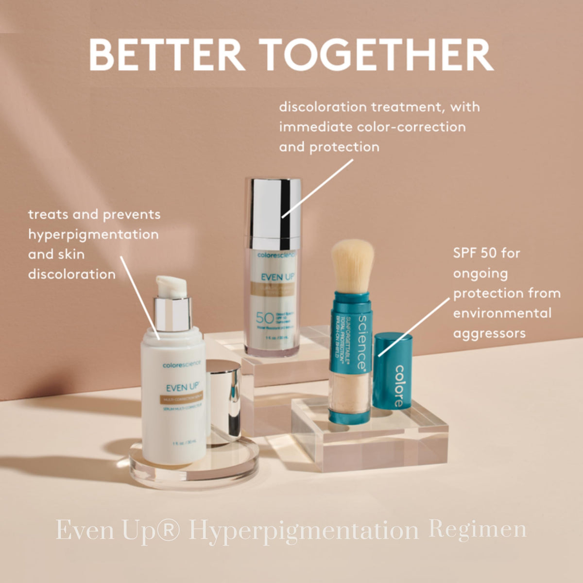 Colorescience 1 fl oz size comparison beside common items for scale