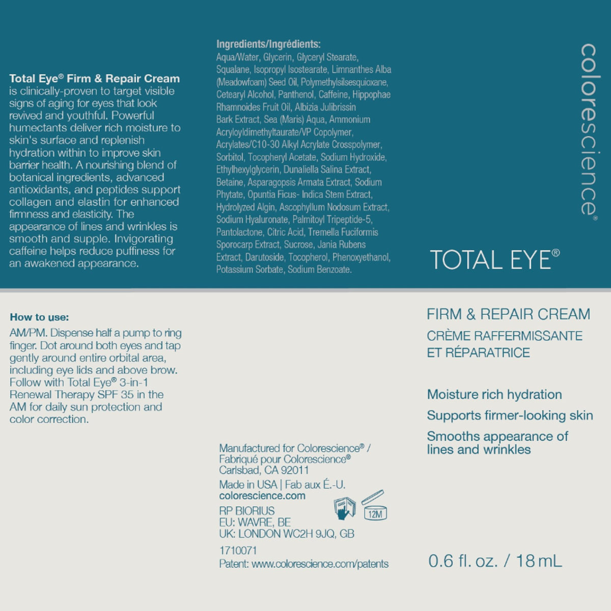 Colorescience eye cream on vanity in bathroom setting conveying daily routine benefit