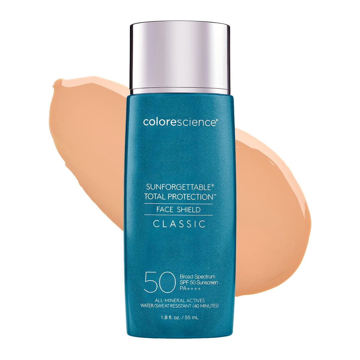 Colorescience front packaging showing SPF 50 protection and benefits