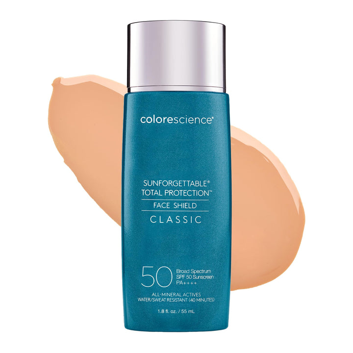 Colorescience front packaging showing SPF 50 protection and benefits
