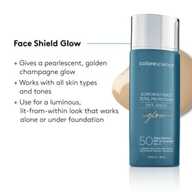 Colorescience applied to neck and décolleté showing full-area protection benefit